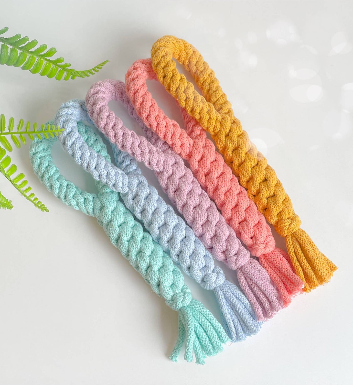 Zerrspielzeug Zuckerstange mit Griff gelb/türkis