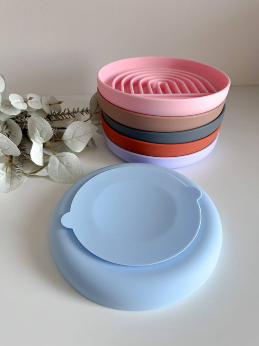 Anti-Schling Napf & Schleckmatte Regenbogen orange