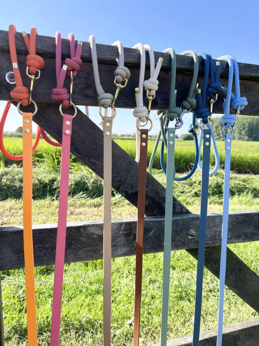 Multipositionsleine Biothane® & Nylonseil orange