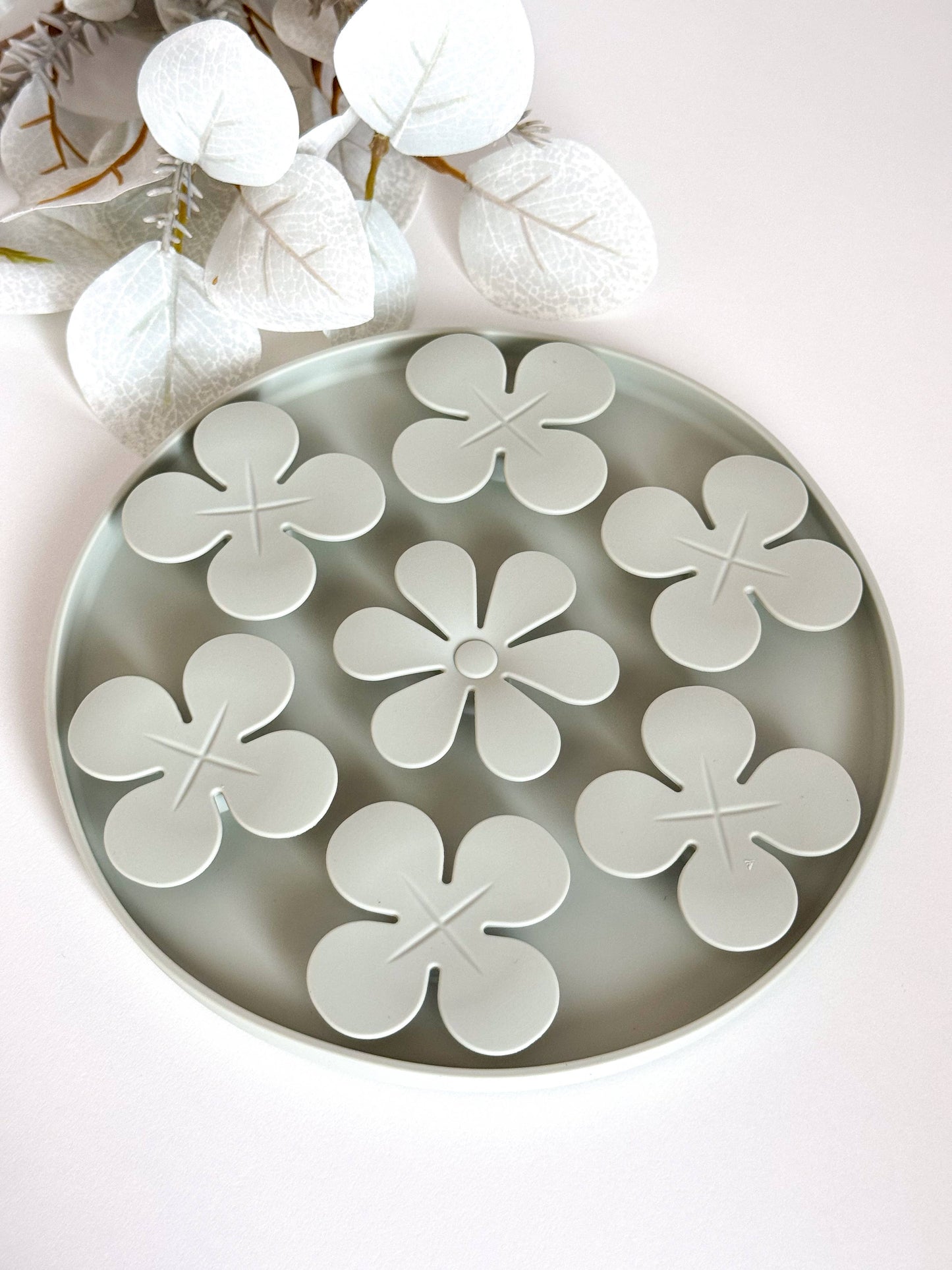Anti-Schling Napf & Schleckmatte Flowers grün