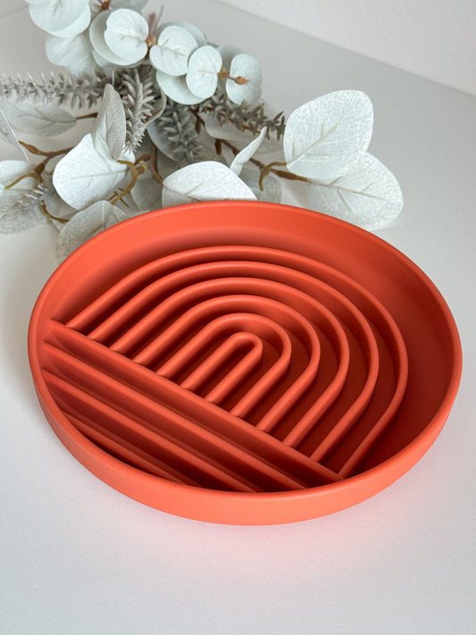Anti-Schling Napf & Schleckmatte Regenbogen orange