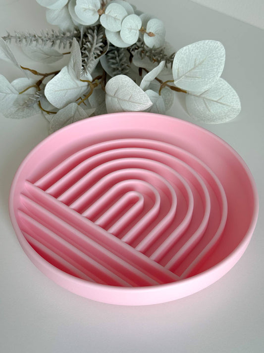 Anti-Schling Napf & Schleckmatte Regenbogen pink